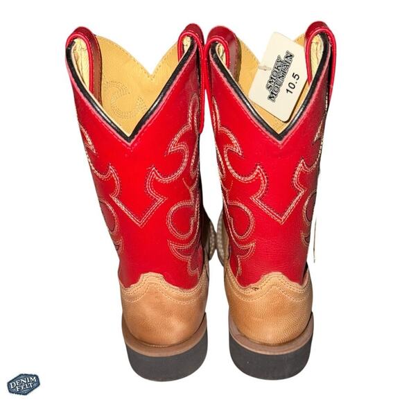 Smoky Mountain Kids/Boys Brown/Red Cowboy/Western Pull On Boots | NEW! - Picture 4 of 10